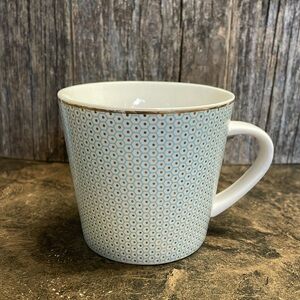 GRACE’S TEAWARE |Beautiful Turquoise Honeycomb wGolden Dots & Rim|Tea/Coffee Mug